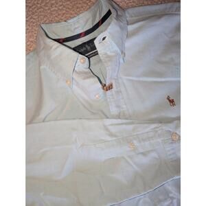 Ralph Lauren Pony Aqua Classic Fit Long Sleeve Dress Shirt L